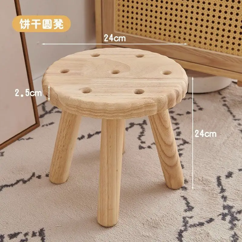 

Creative solid wood shoe-changing stool modern minimalist home bench sofa low stool children's living room door small chair