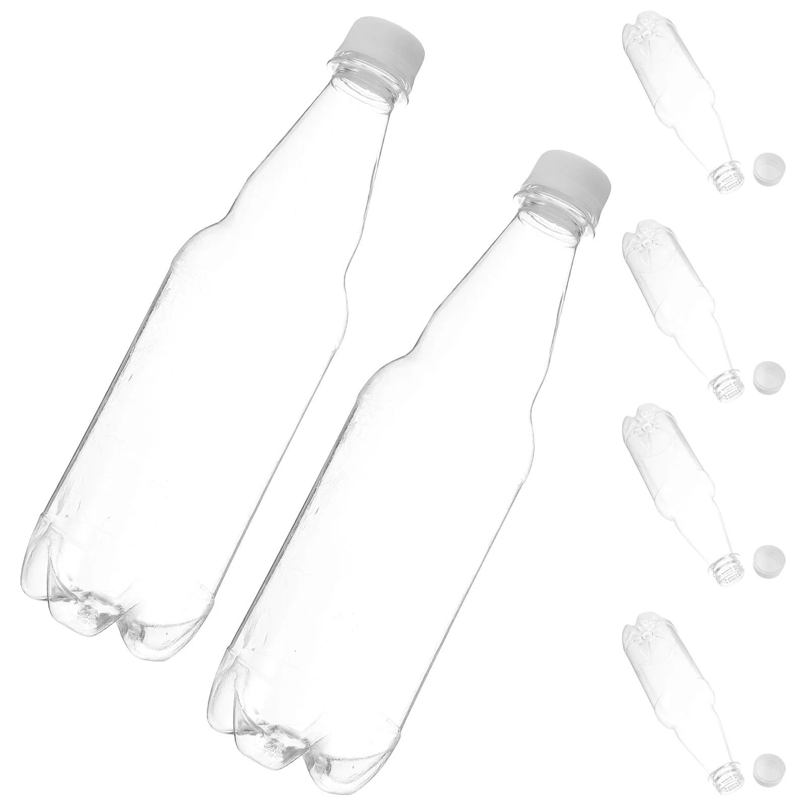 

6Pcs Transparent Clear Multi-Function Juice Bottles Reusable Portable Plastic Empty Bottles for Daily Use Outdoor Wine Bottle
