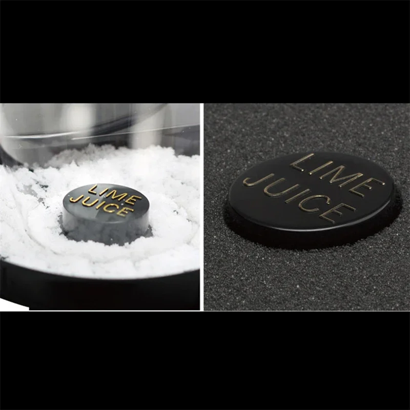 Black three-layer plastic salt edge box salt dipping device sugar edge box juice cocktail seasoning box