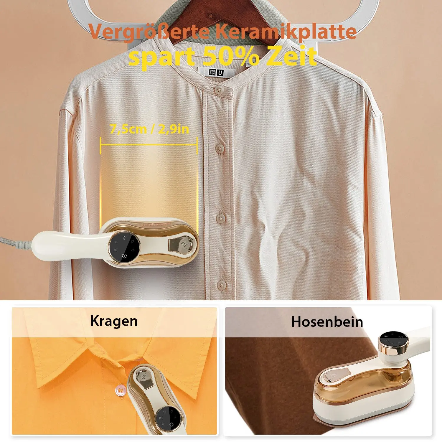 مُبخّر ملابس صغير محمول قابل للطي مكواة بخار محمولة للسفر المنزلي للملابس مكوّاة رطبة وجافة مكواة بخار