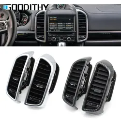 Front Center Middle AC Air Vent Grille Outlet Carbon Complete Assembly For Porsche Cayenne 958 2010 2011 2012 2013 2014 2015