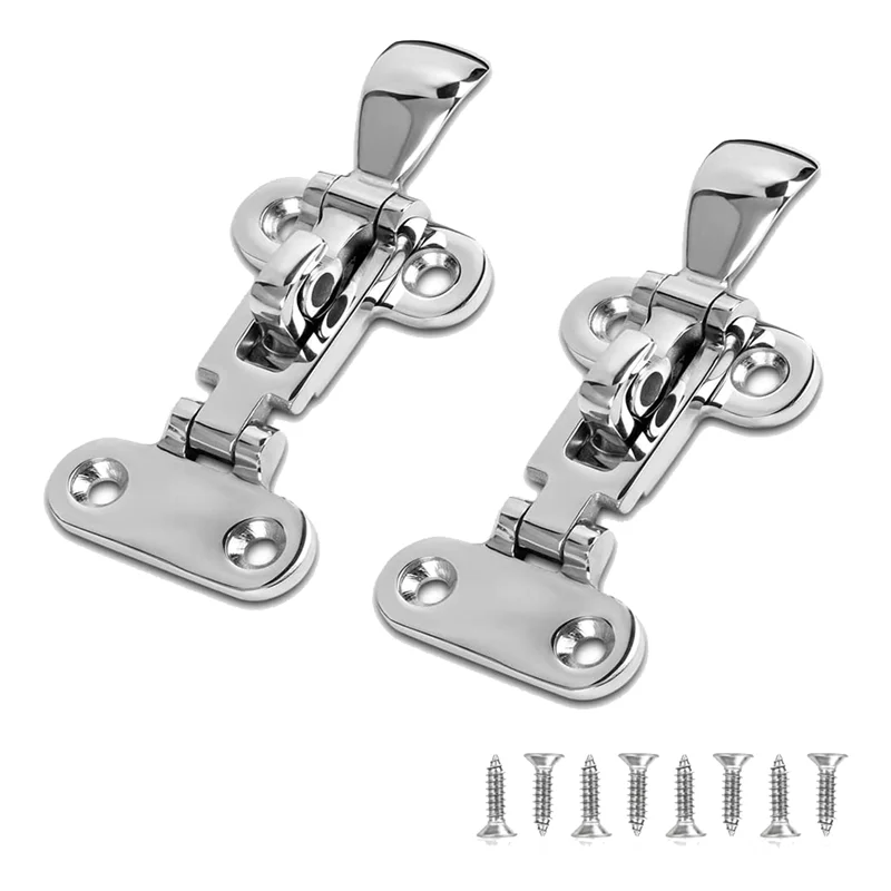 Marine Grade Boat Door Hatch Anti-Rattle Latches, Hold Down Clamp Latches, Solid Construction, Lockable,(2 PCS)