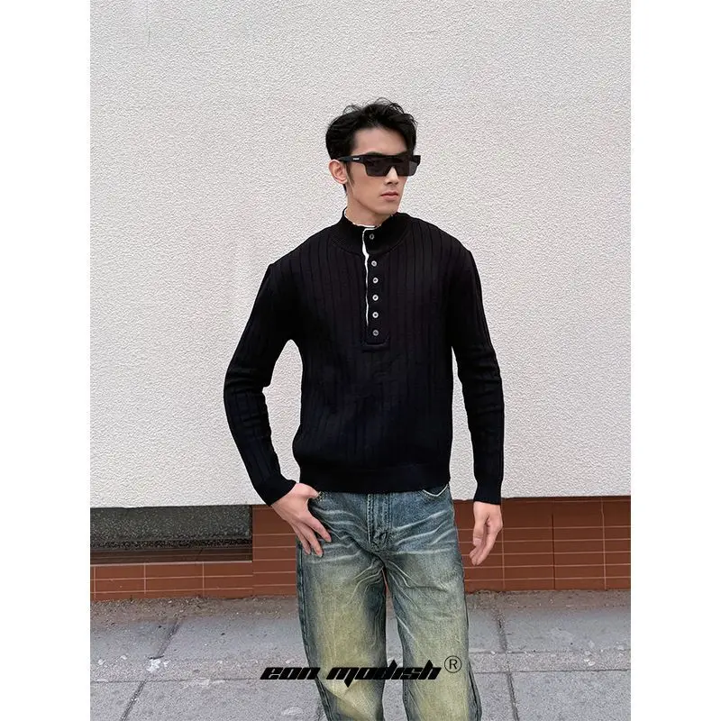 

Мужской вязаный свитер, осень 2022, новый мужской базовый слой, пуловер, свитер в стиле ретро, трикотаж высокого качества в стиле Old Money