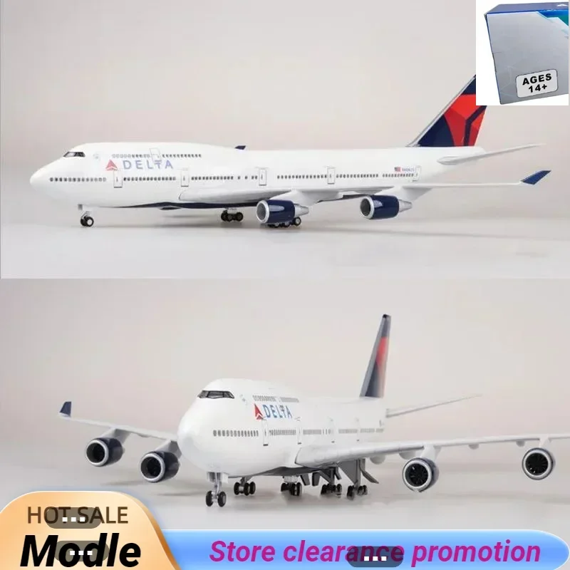 

1/150 47 см самолет Boeing 747 B747 самолет DELTA модель авиакомпании легкое колесо литой под давлением коллекция самолетов авиалайнер игрушки Подарочное шоу