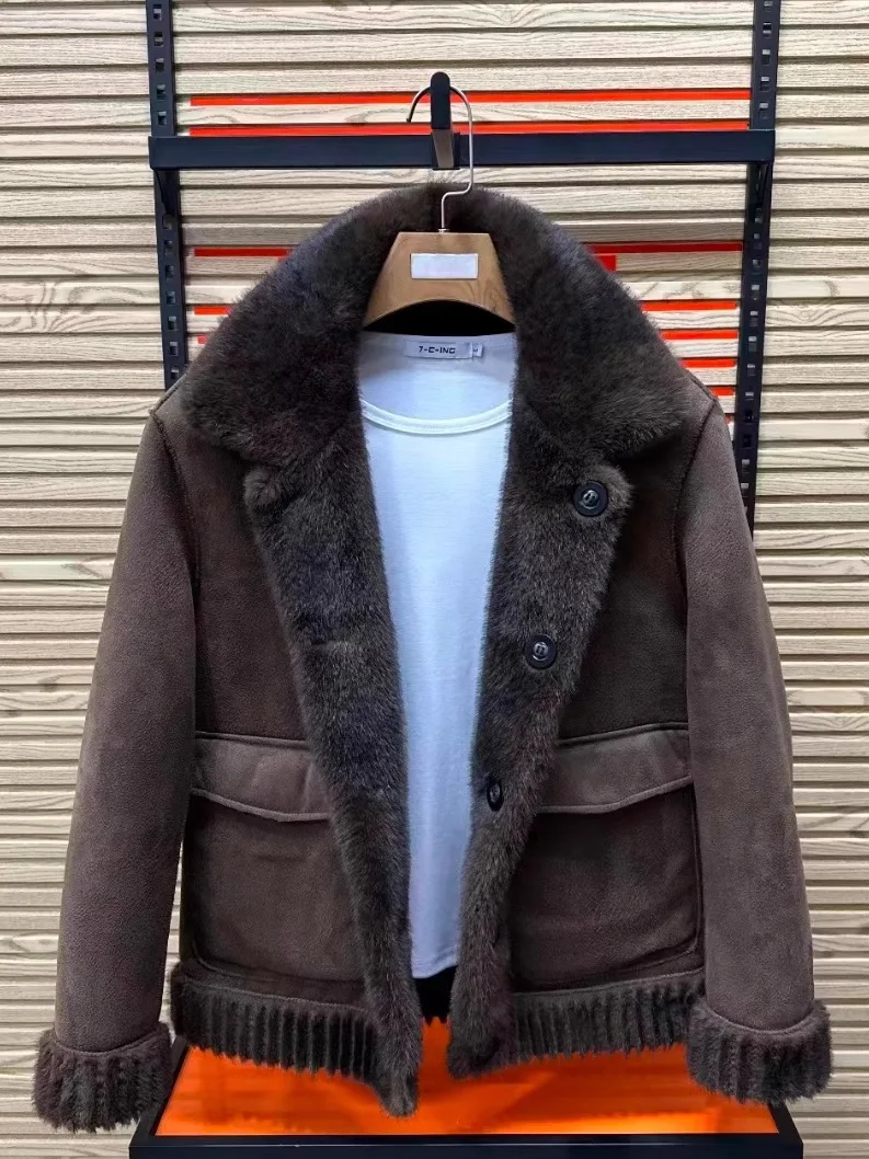 

Двусторонняя теплая мужская куртка Jaet JD757 для осени и зимы, деловая повседневная, комфортная, с эффектом высококачественного меха, приталенная...