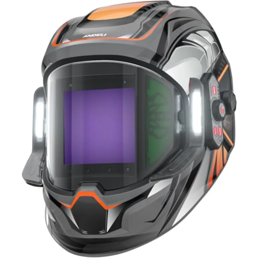 

Welding Helmet - Panoramic 180° View 3.94"X3.74", True Color Auto Darkening Welding Helmet with Light, 6 Arc Sensor, 4/5-8/9-13