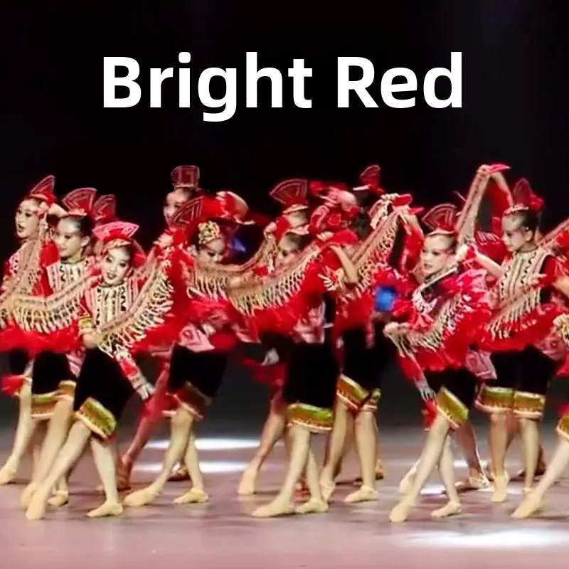 

Костюм для выступлений в этническом танце для девочек, наряд для детских групповых танцевальных конкурсов, 100% полиэстер, Весна 2026, онлайн-распродажа