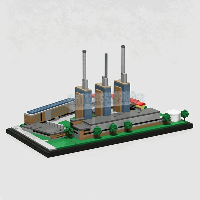 NEW 1544PCS Industrial Power Plant Architecture Model MOC Creative Building Custom Puzzle Technical DIY Assembly Blocks Toy Gift
