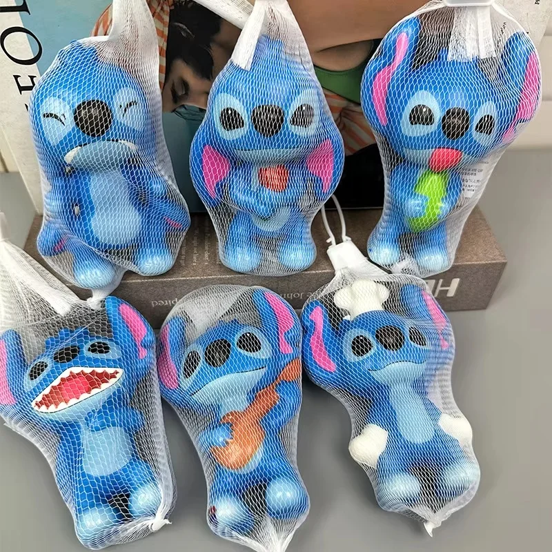 6 stks Kawaii Cartoon Lilo & Stitch Decompressie Speelgoed Trage Rebound Stress Figuren kinderen Gift Collectible Speelgoed