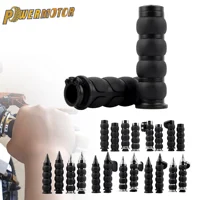 Empuñaduras de manillar de motocicleta, empuñadura de goma de aluminio de 7/8 '' /1'', accesorios universales para Harley, Honda, Yamaha, Cafe Racer