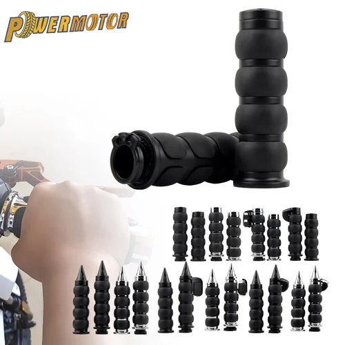 Empuñaduras de manillar de motocicleta, empuñadura de goma de aluminio de 7/8 '' /1'', accesorios universales para Harley, Honda, Yamaha, Cafe Racer