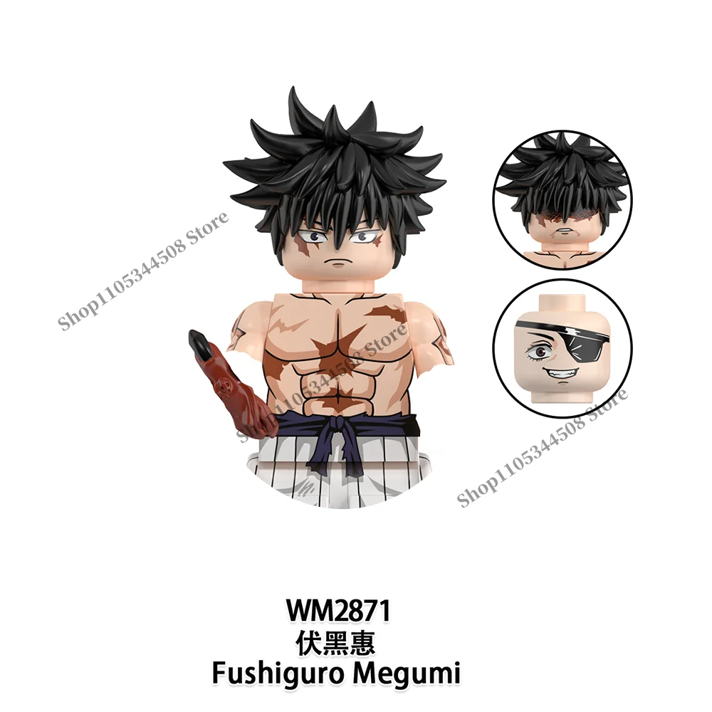 Jujutsu Kaisen Anime-Bausteine Fushiguro Toji Tsukumo Yuki Hanao Choso MINI Cartoon-Puzzle-Bausteine Sammlerstück Geschenk