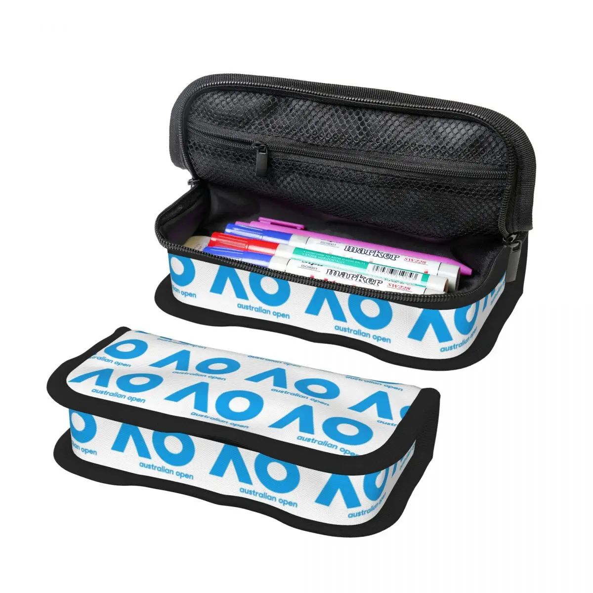 Australian Open AO (Blue Version) Pencil Case for Boy Girl School Pen Box Pencil Bag Stationery Supplies Pen Holder Bag
