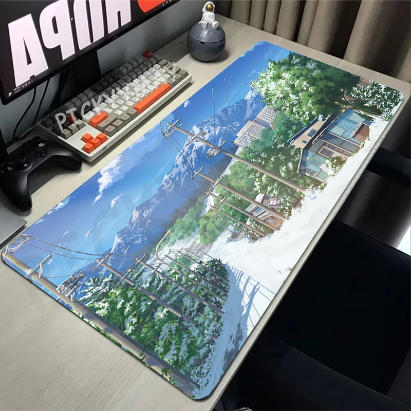 Straat Pixel 80x30 cm XXL Lock Edge Muismatten Grote Gaming Muismat Toetsenbord Matten Muis Mat Beest Bureau Pad voor Gift Muismatten