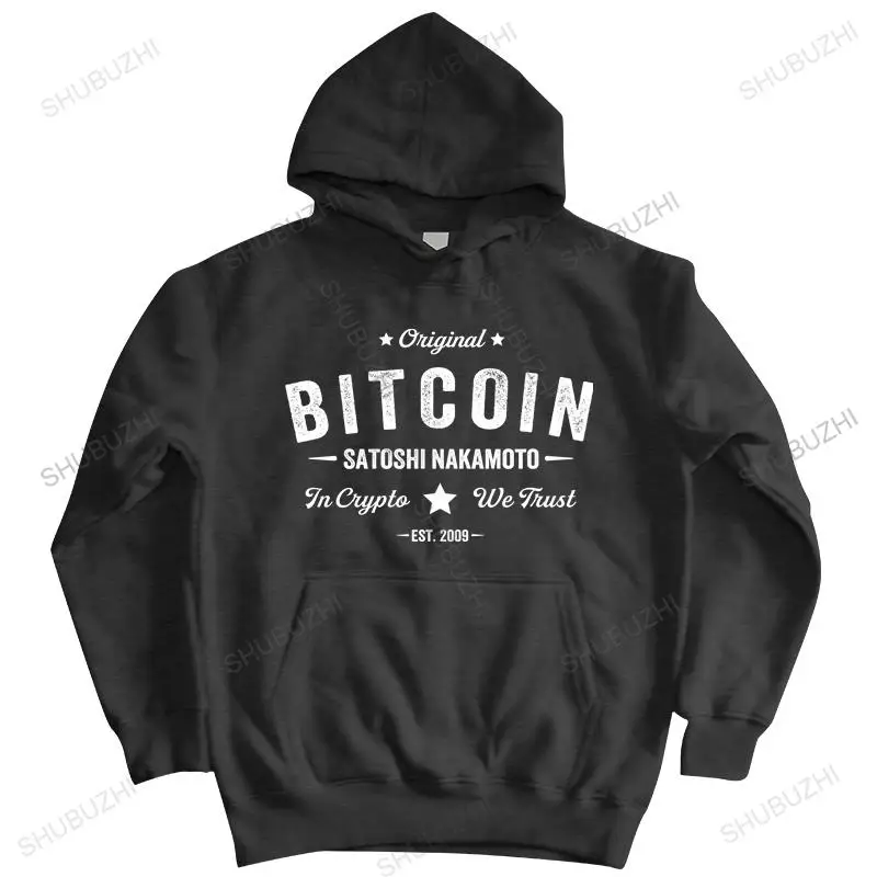 Men streetwear sweatshirt hooded Retro Bitcoin Satoshi Nakamoto In Crypto We Trust Euro Size drop shipping men autumn hoodies