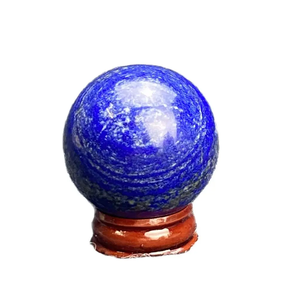 

Natural Lapis Lazuli Crystal Energy Polishing Ball Reiki Healing Chakra Gemstone Sphere Meditation Ore Home Decor + Base