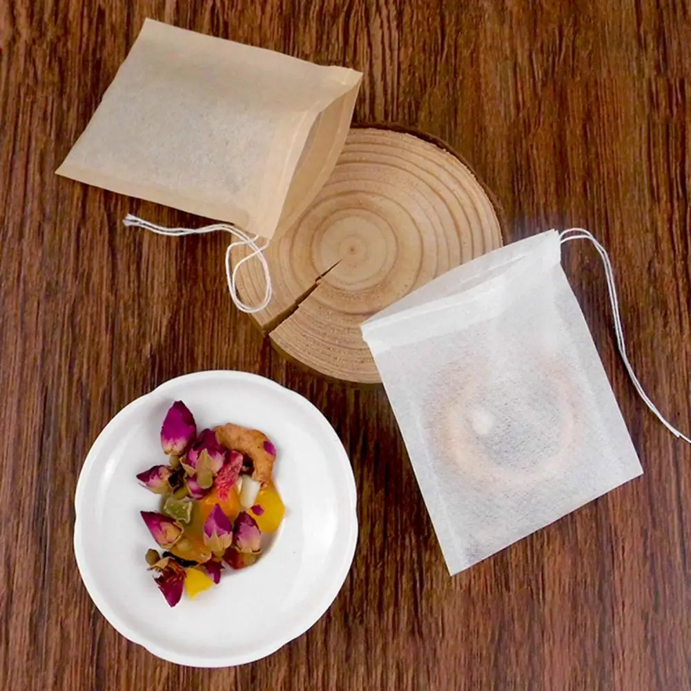 Herbal Strainer 300pcs Disposable Tea Bags with Drawstring Food Grade Herbal Loose Leaf Infuser Heat-resistant Empty Tea Filter