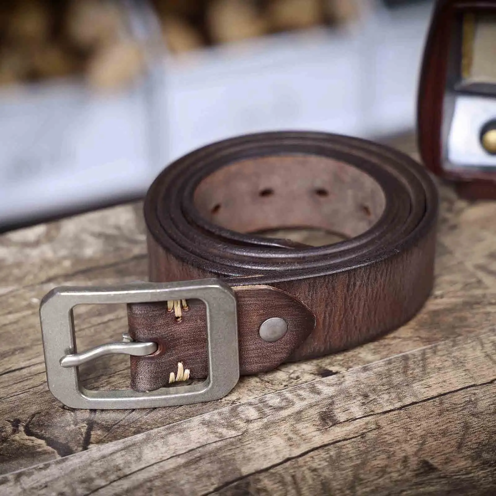 Echt leder Herren Rindsleder gürtel Edelstahls chnalle, italienisches verdicktes Leder mit Geschenk box, ideale Wahl für Geschenk – Detail 14