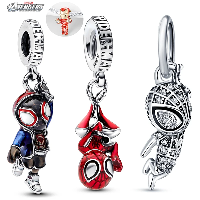 Hot selling S925 sterling silver charms Fit original Marvel Hulk Iron Man bracelet Spider Man charm beads DIY women jewelry gift