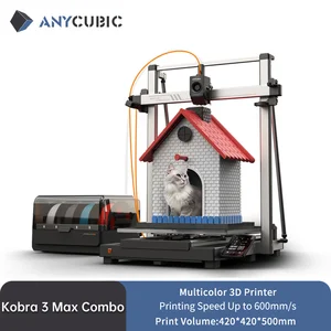 ANYCUBIC Kobra 3 Max Printer 3D FDM Multi-Warna Kecepatan Cetak Hingga 600mm/dtk Volume Pembuatan Besar-besaran 500*420*420mm Kontrol APLIKASI Pintar 8 printer cokelat 3d penjualan terbaik - №
