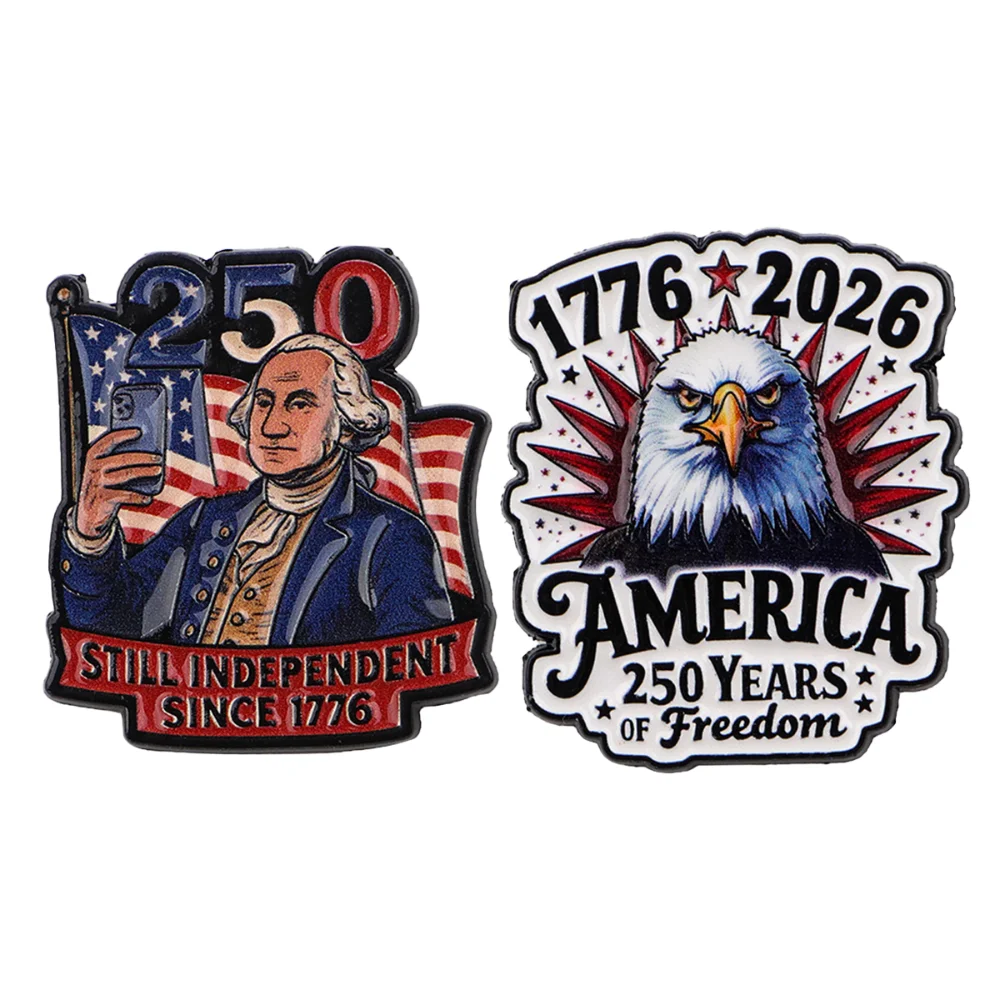 Bicentennial Commemorative Brooch of The United States Cartoon Metal Badge Pin Creative Medal Clothing Brooch Accessory