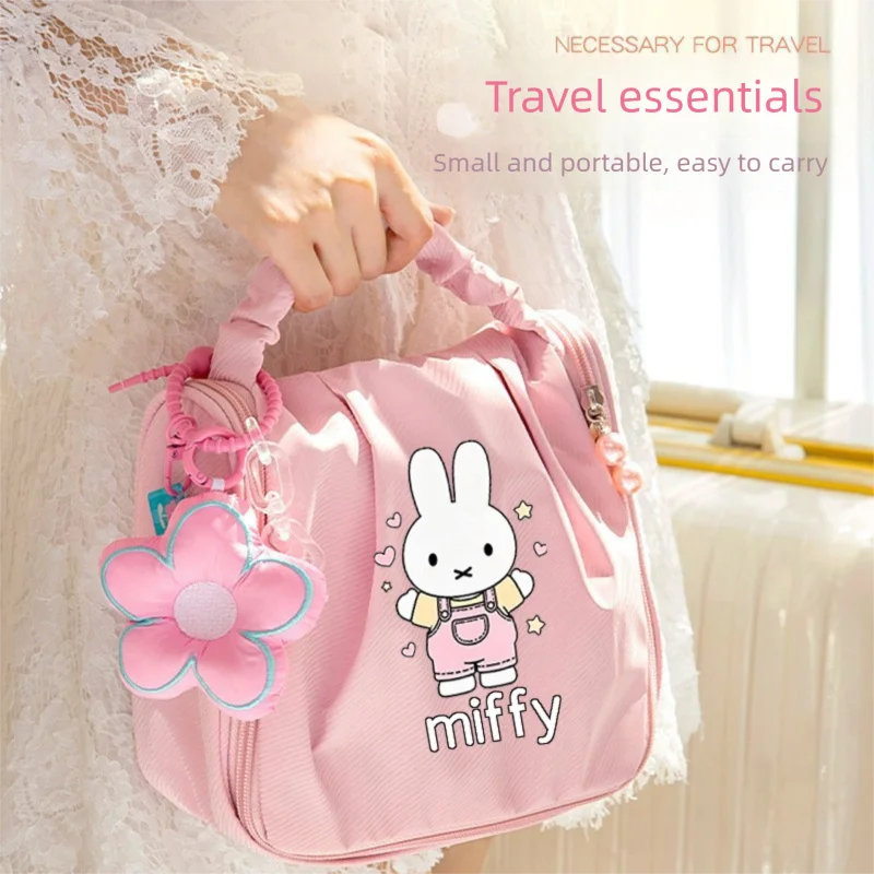 

Miffy косметичка Kawaii мультфильм Miffy сумка для хранения средств по уходу за кожей портативная дорожная большая вместительная подвесная портативная водонепроницаемая сумка для мытья