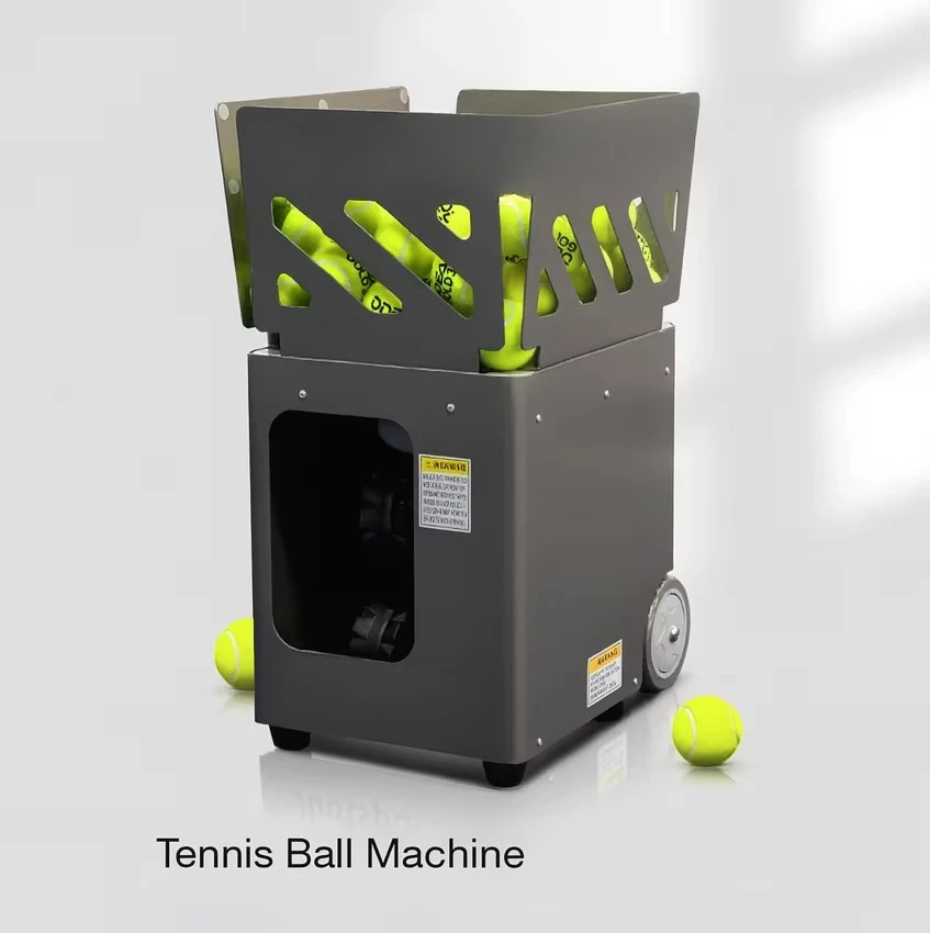 Tragbare Court-Tennisballmaschine, kontinuierliches Futter, geräuscharm, geeignet für das Übungstraining im Innen- und Außenbereich, Tennisballmaschine