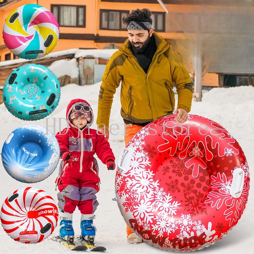 

90cm Inflatable Snow Tube: A Side-Roll Prevention, Thickened and Cold-Resistant Essential for Children's Outdoor Skiing