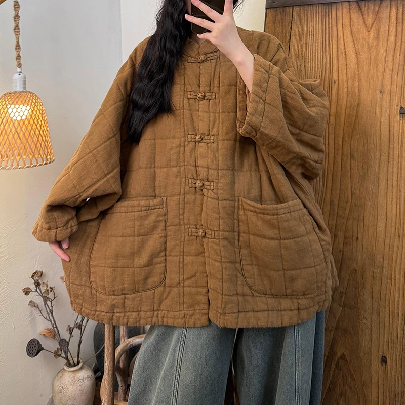 25 جديد وصول الشتاء المرأة عادية فضفاض واحدة الصدر س الرقبة ألف خط سترات Batwing كم جيب المرقعة القطن معاطف H204 #3