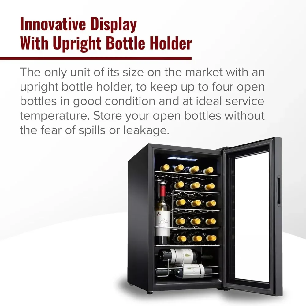 Premium 20-Bottle Wine Cooler Compressor Wine Fridge for Home And Kitchen Storage Compact Under-Counter Beverage Chiller