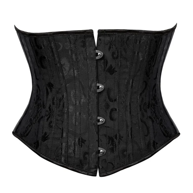 Gorset Underbust Plus Size Top Wome pas wyszczuplający w talii Sexy Gothic Plus Size Corpete Fashion czarny biały