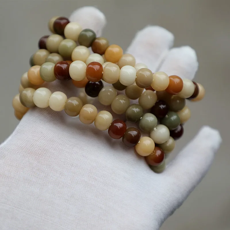 10*8 Multi-Colored Root , Oil-Treated Old Material Bodhi , 108 Prayer Beads