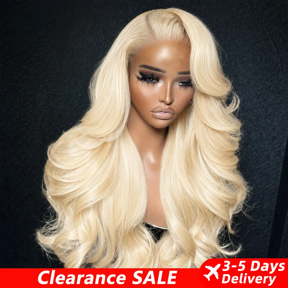 613 Lace Frontal Blonde Wigs Pre Plucked With Baby Hair 38inch HD Transparent Lace Front Human Hair Body Wave Wigs 38inch Colored Blonde 13x6 Lace Frontal Wigs For Woman BB Face Indian Long Wavy Wigs 250% denisty Can Be Dye