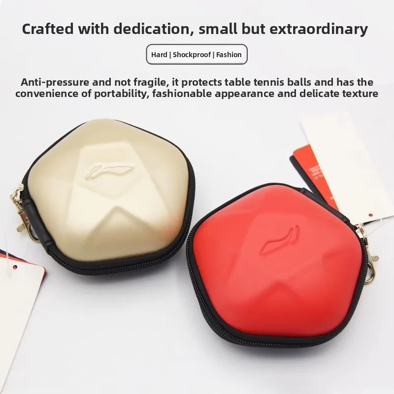 

Li-Ning table tennis box hard PU pressure-resistant keychain convenient to carry table tennis bag