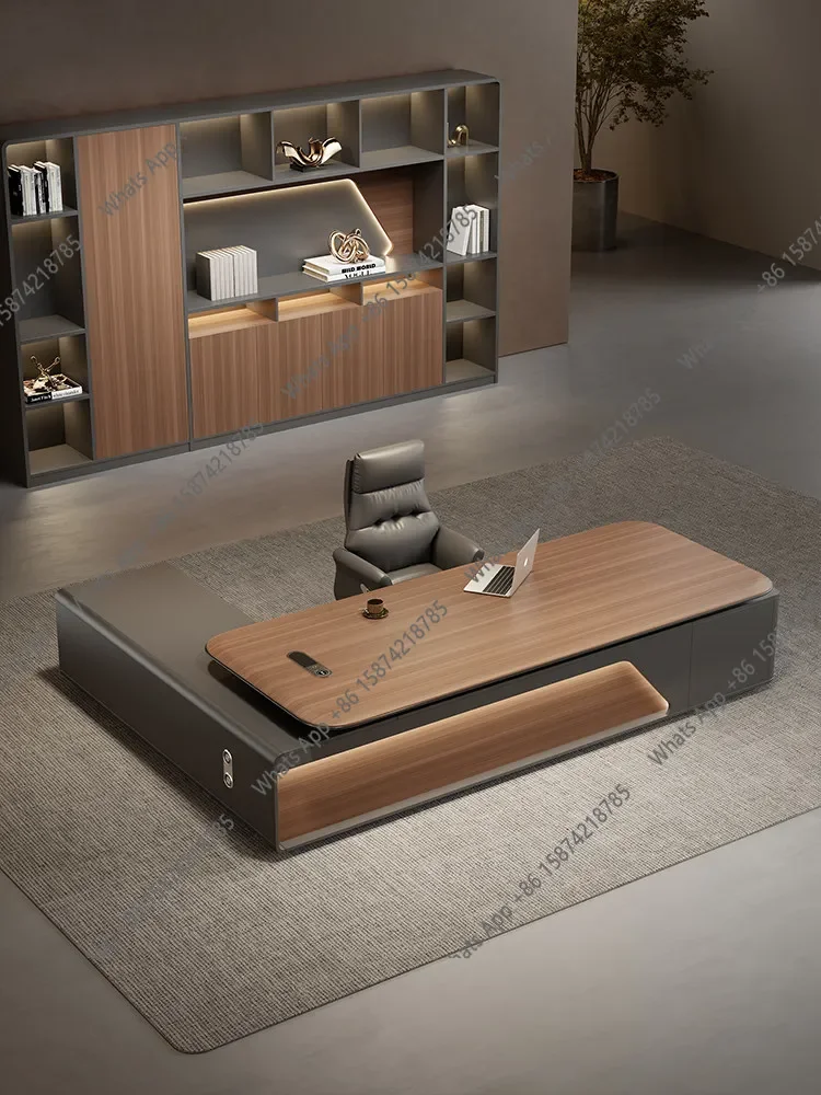 

N68 Элитный стол для кабинета руководителя, простой современный офисный стол в стиле лёгкой роскоши, большой стол для председателя, комбинация стола и стула.