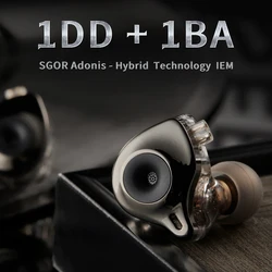 SGOR Adonis 1DD+1BA Hybrid Technology Earphones In Ear Monitor HIFI Super Bass Earbuds High sound quality  Music Headphones Spor