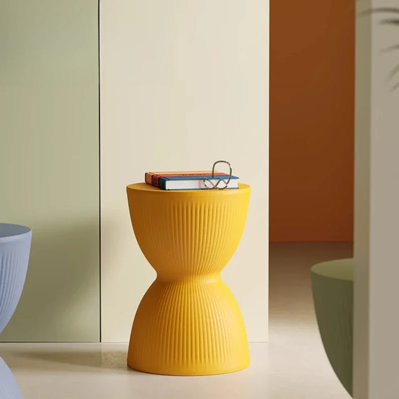 

Nordic shoe changing small stool, door-to-door household simple living room bench, thick plastic creative round