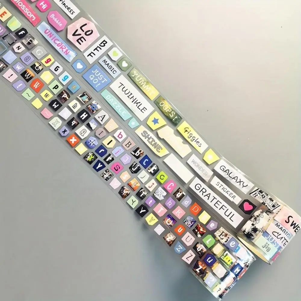 Magazin-Collage Englische Phrasen Klebeband-Aufkleber Vintage Wasserfeste Washi-Tape-Aufkleber Leicht Abreißbar Selbstklebend – Detail 4