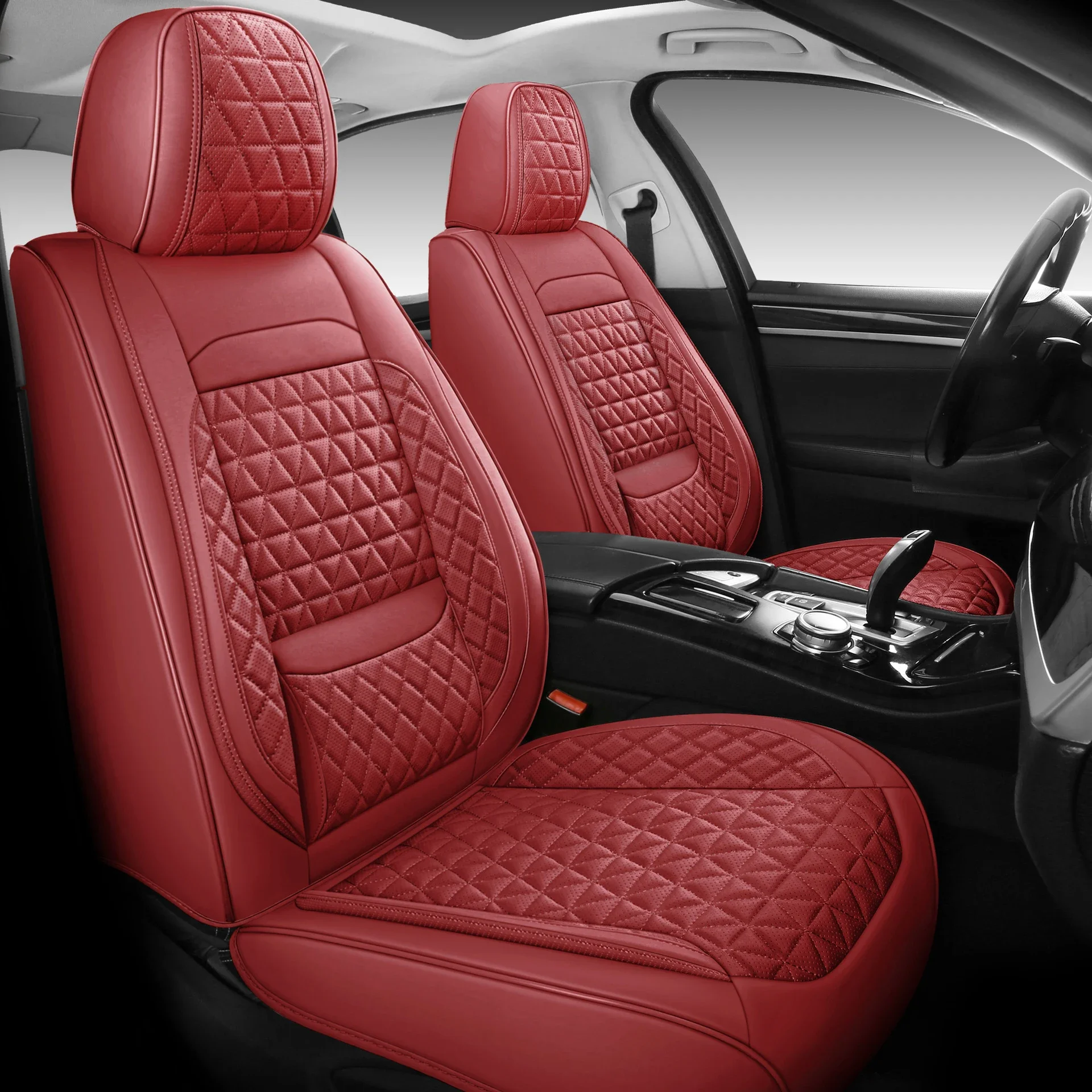 Universal Car Seat Covers Full Covered Durable Nappa Leather for 90% Sedan SUV 8 Colors Set Include Front and Rear Cover