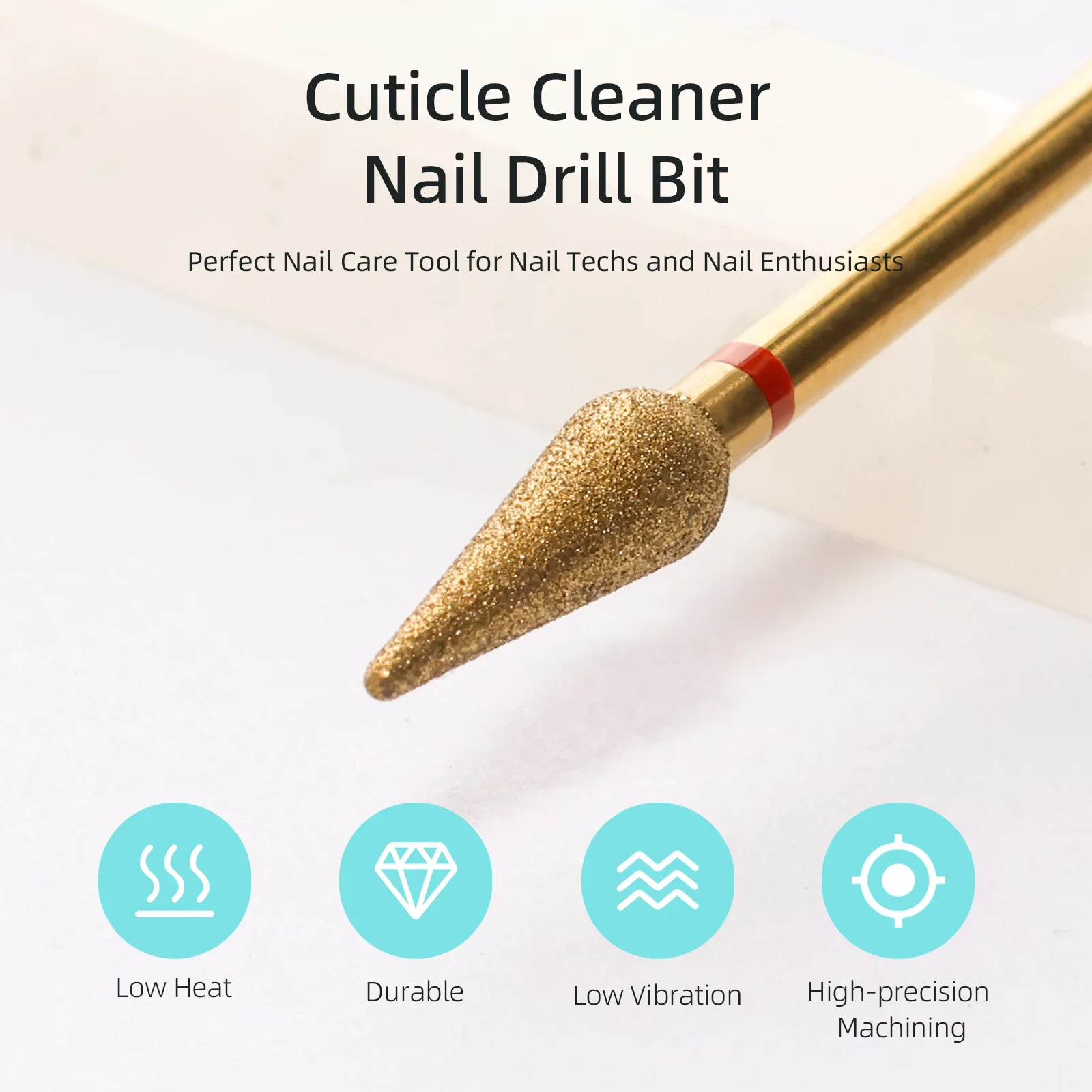 4mm longo bud cutícula limpa prego broca, titânio russo diamante pele morta prego bits ferramenta de acessórios de limpeza de unhas