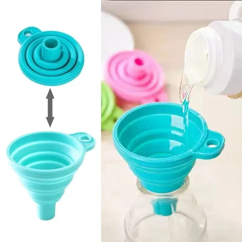 1/3/5PCS Collapsible mini Foldable Funnel  Portable Funnels for Fuel Hopper Beer Oil Kitchen Accessories Tools Items