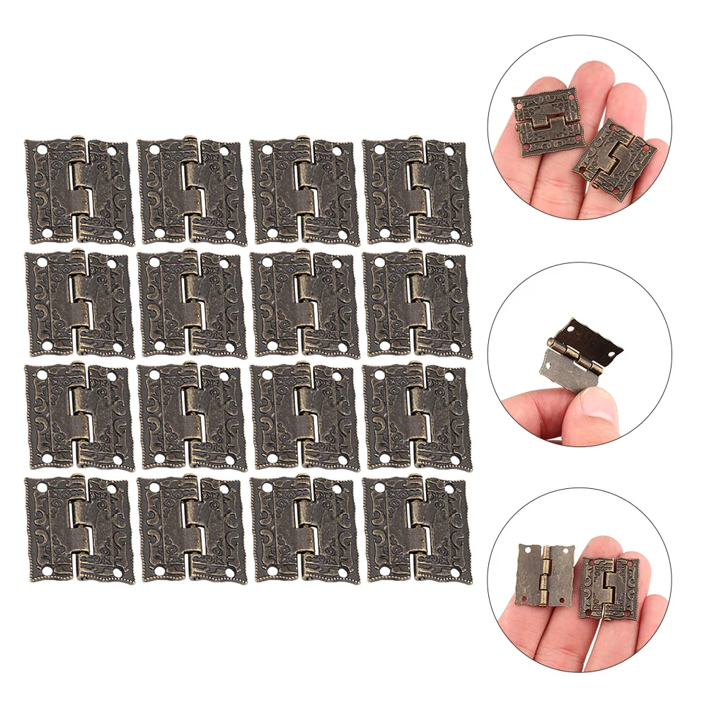 20 قطعة مفصلات سبيكة منحوتة تصميم جوفاء لصندوق خشبي علبة مجوهرات خزانة باب خمر نمط دائم أجهزة افتتاح سلسة
