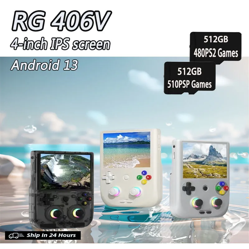 ANBERNIC RG406V Handheld Handheld Game Console 4’’ IPS Touch Screen Android 13 Unisoc T820 64-bit Game Player 5500mAh PSP PS2