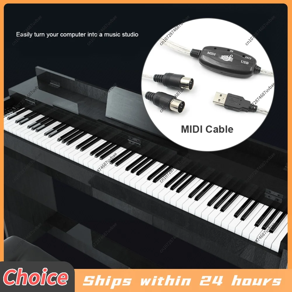 Professional MIDI Cable USB IN-OUT PC to Music Electronic Keyboard Adapter Cord Musical Enjoyable Instrument Supplies