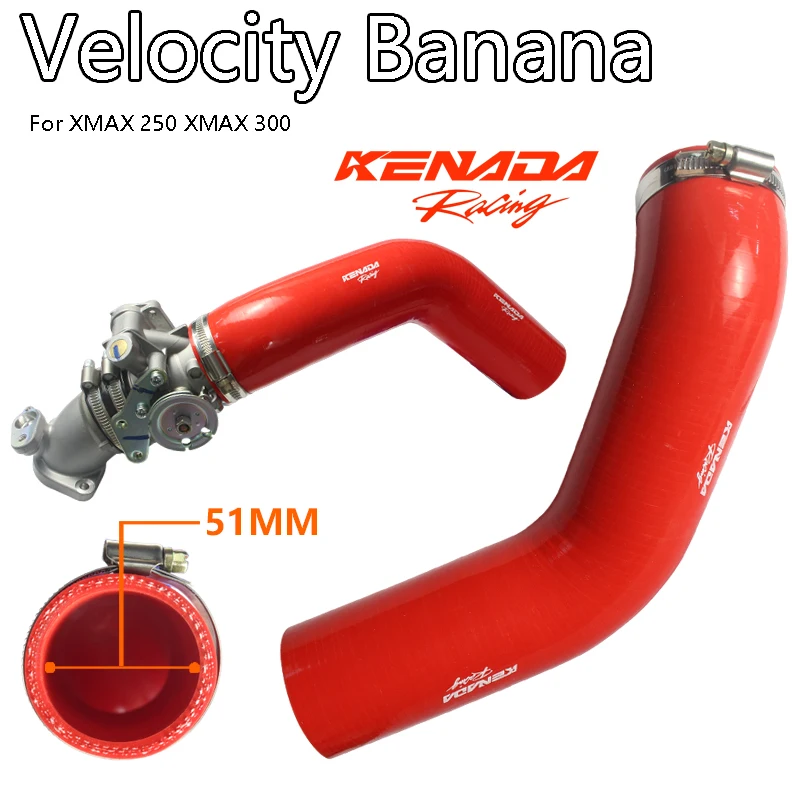KENADA RACING Throttle Body Intake Hose Silicone Velocity Banana For XMAX 300 XMAX 250 Modified Racing Replacement
