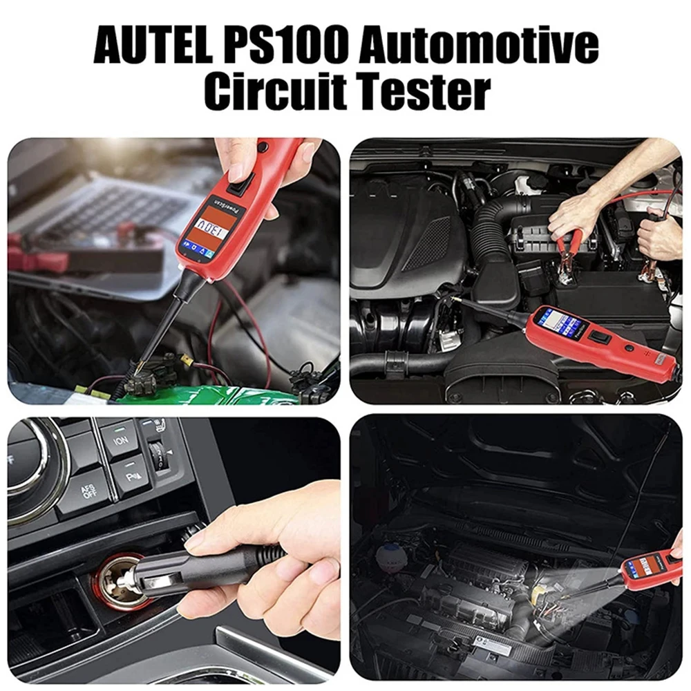Autel PowerScan PS100 Automotive Circuit Tester, Universal 12V 24V Automotive Power Circuit Probe Kit with 20ft Extension Cable
