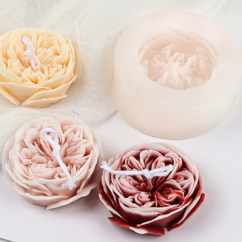 Rose Candle Silicone Mold Fondant Craft Chocolate Baking Tool Mould Scented Candle Soap Plaster Cement Molds Home Decor