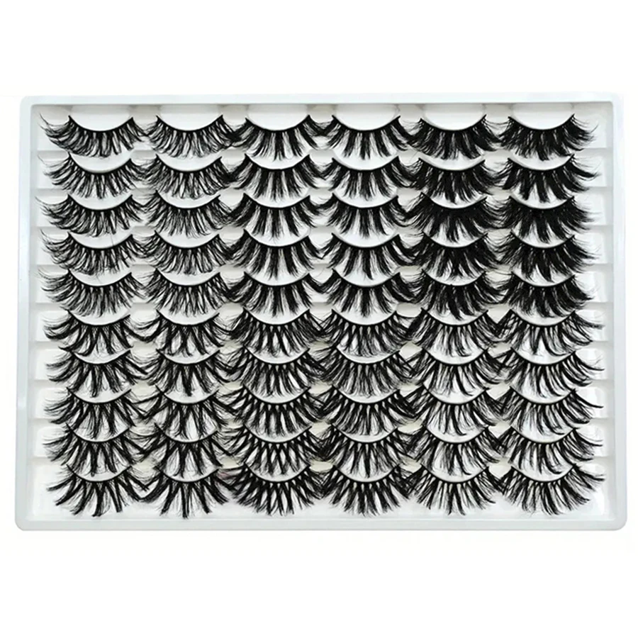 手作りふわふわ2cm厚つけまつげ - 30ペア、フルつけまつげ、6種類のミックススタイル