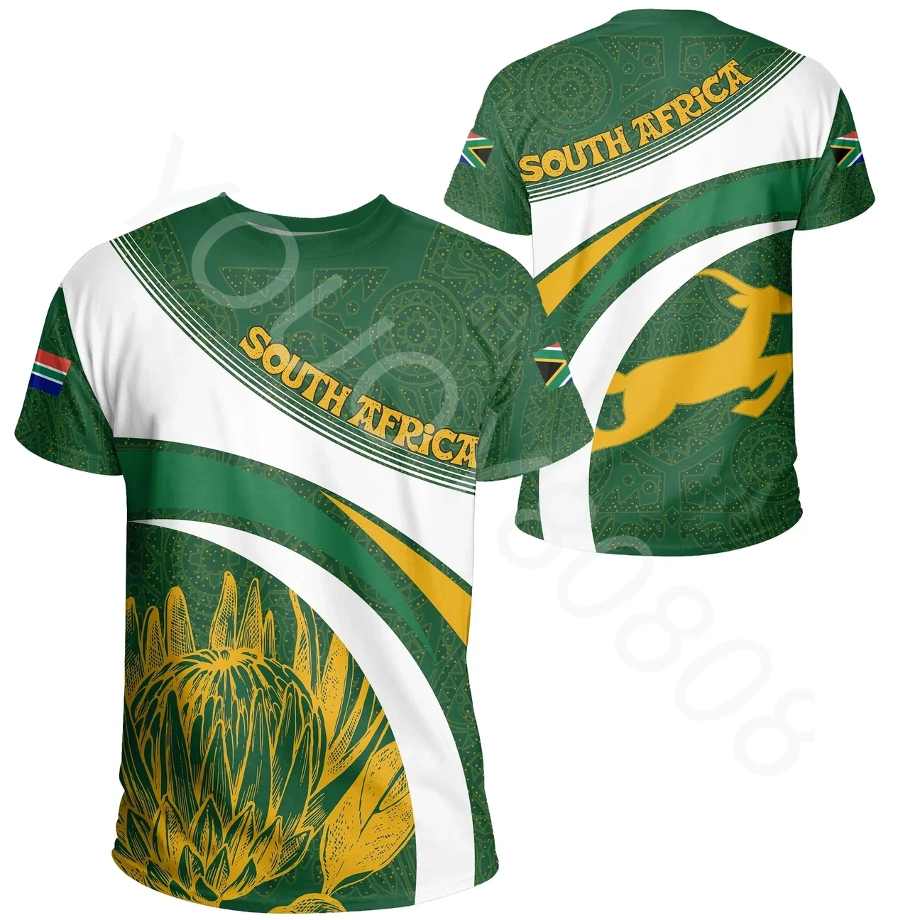 

Summer Print Casual Sports Street Style Africa T-Shirt Cricket South Africa Protea Springbok T-Shirt Harajuku Clothing Tops