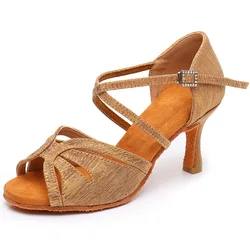 Zapatos de baile latino para mujer y niña, calzado moderno para Tango, Salsa, baile de salón, Jazz, práctica de baile, Sandalia de tacón para Salsa